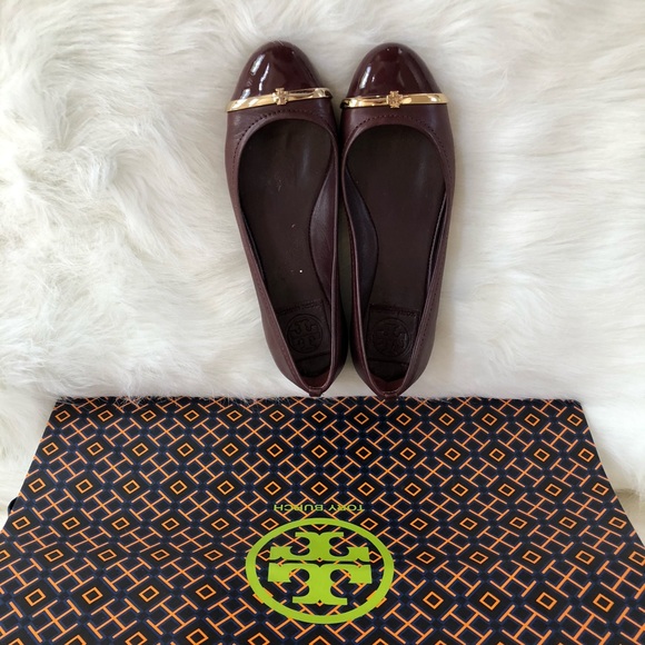 Tory Burch Pacey driver plum wine cap toe flat - Picture 10 of 11